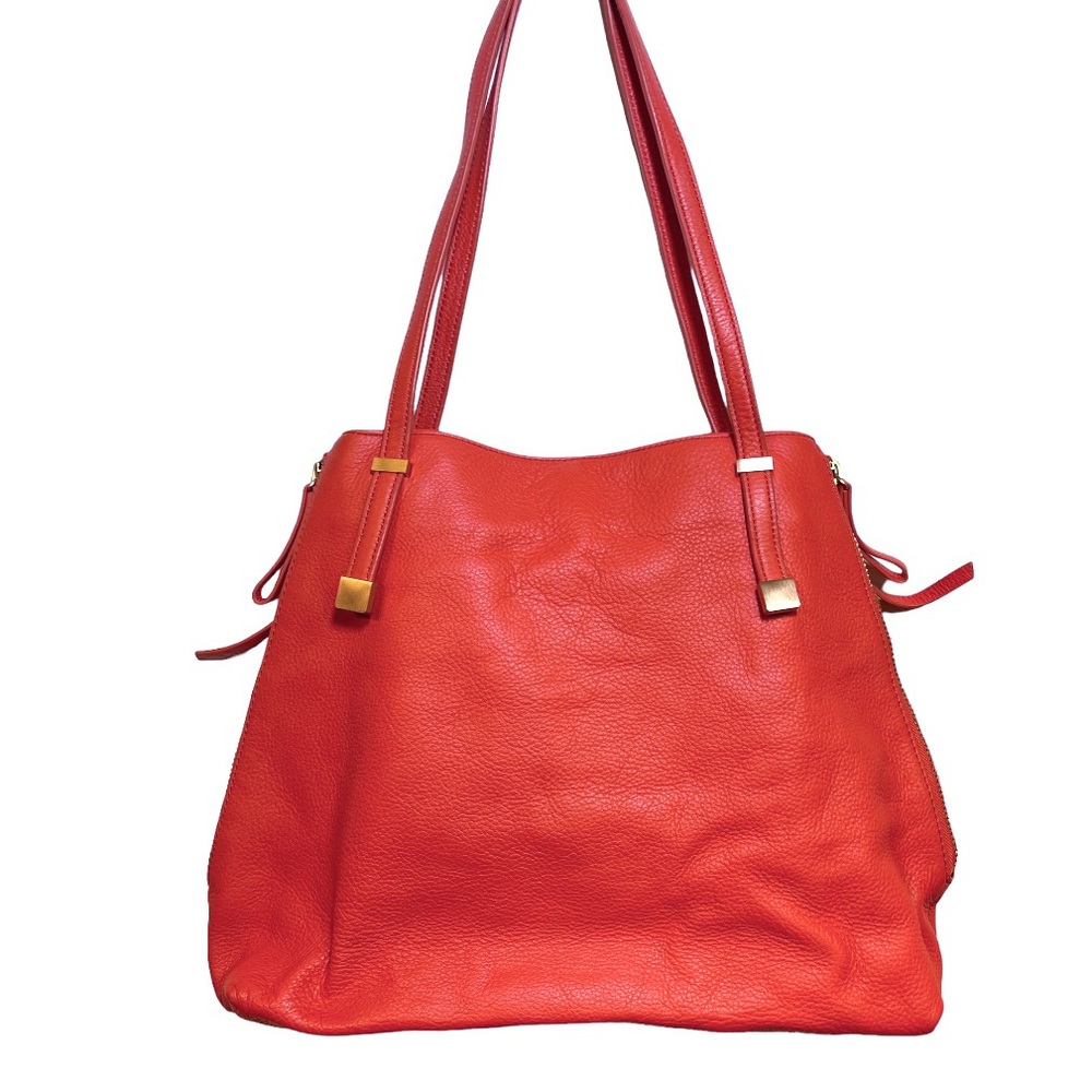 Joie Bright Red Leather Shoulder Tote - Picture 5 of 10